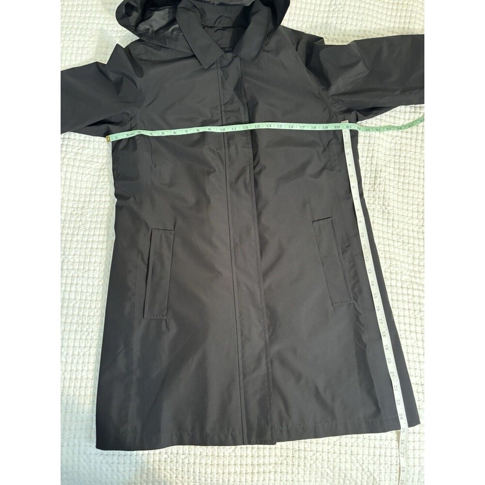 Lands' End Black Trench Coat medium petite, no belt - Picture 5 of 12